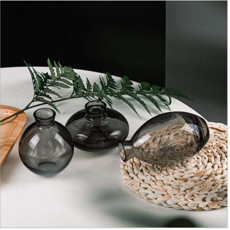 Elegant Mini Light Luxury Glass Vase Set: Creative Desktop Decor for Fresh Flowers In Living Rooms