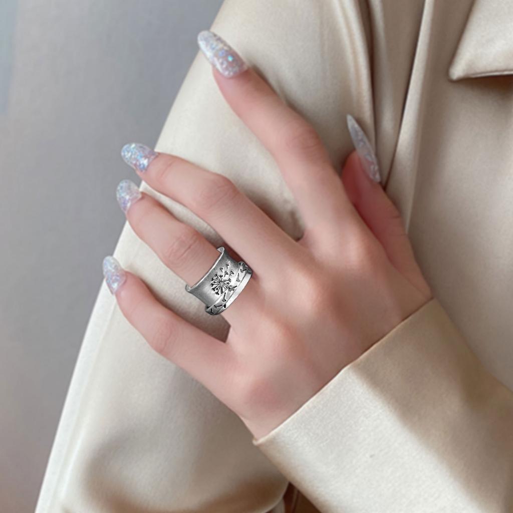 Vintage Creative Engraving Rotating Garland Ring Flower Rings Men's Women's Rings