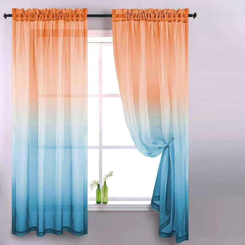 Two-Color Gradual Change Color Window Screen Gradual Change Color Blackout Curtain With Finished Multi-Color Optional