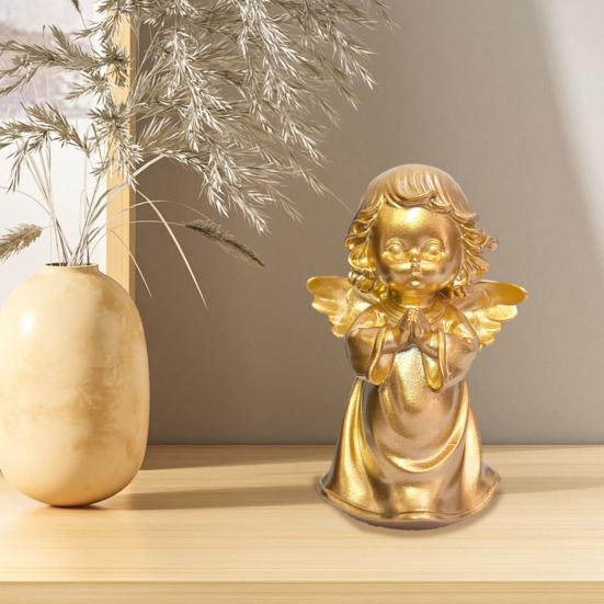 Malá soška anděla Pryskyřičná figurka cherubína Modlící se andělská socha pro domácí kancelář Polička Stolní skříňka Dekorace