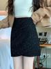 Irregular High-Waist Woolen A-Line Skirt for Plus Size Women - Autumn/Winter Hip-Hugging Short Skirt