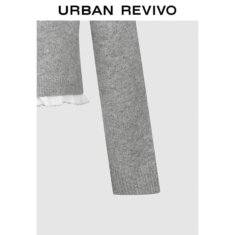 UR 2025 Women's Casual Color-Block Crochet Knit Cardigan