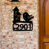 Metal Wall Decor Sign for House Number Farmhouse Rustic Gift Personalized Home Entryway Art