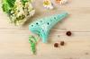 TNG Ocarina Instrument [Alto/C/AC / 12 Holes / Emerald] (with Strap) Glazed Finish Ocean Wave Pattern