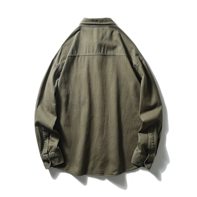 Foreign Trade Export Overplus Order Cotton Cargo Shirts Men's Long sleeve Spring and Autumn Outerwear Men's American Plus size Casual Shirt
