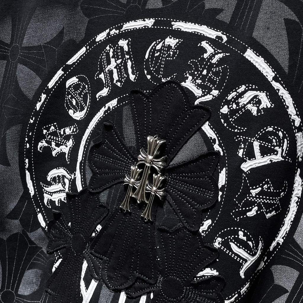 8929 CHROME HEARTS 2026 Summer New High Quality Cotton Round Neck Loose Large Size Men's and Women's T-shirt Couple T-shirt