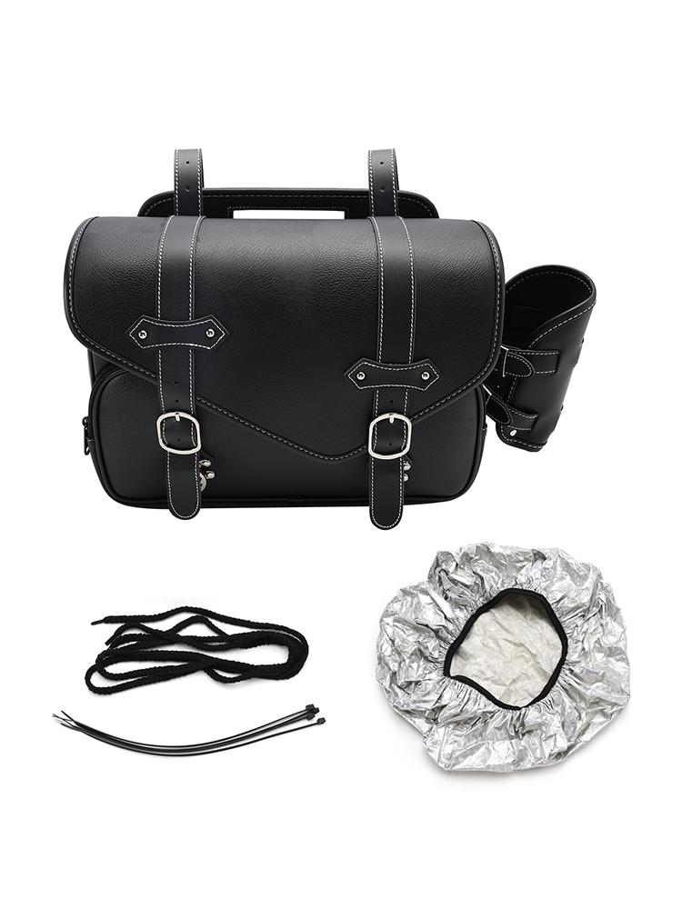 Zadní brašna z PU boční sedlové brašny, zadní brašna, pouzdro na zavazadla, úložný prostor, černá pro motorku