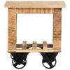 vidaXL Beistelltisch mit Rädern 40x40x42 cm Raues Mangoholz