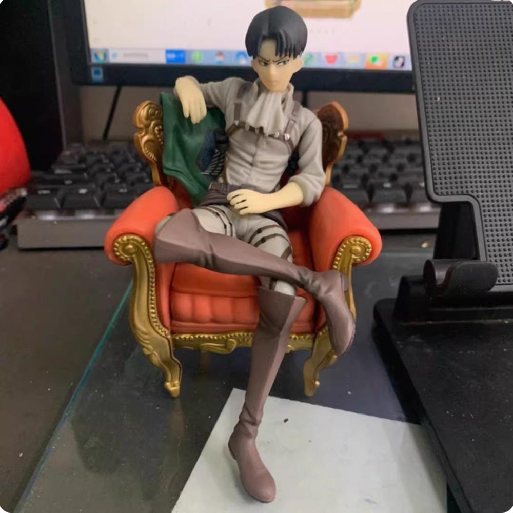 

Attack on Titan Levi Rivaille Rival Ackerman 12cm Sofa Action Figure Collectible Doll Toy for Christmas Gift without box