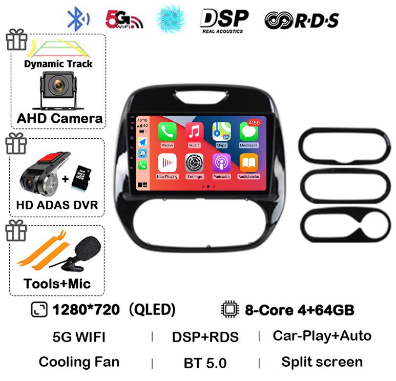 Android 14 Carplay Auto Für Renault Captur CLIO Samsung QM3 2011-2018 Autoradio Stereo GPS Multimedia Videoplayer 360 Kamera 4G