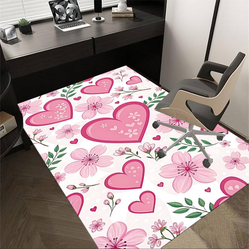 1PC Heart Flowers Extra Large Non-Slip Floor carpet, Office, family, bedroom, Studio - Large Area Rug,Longlasting Material-K0374