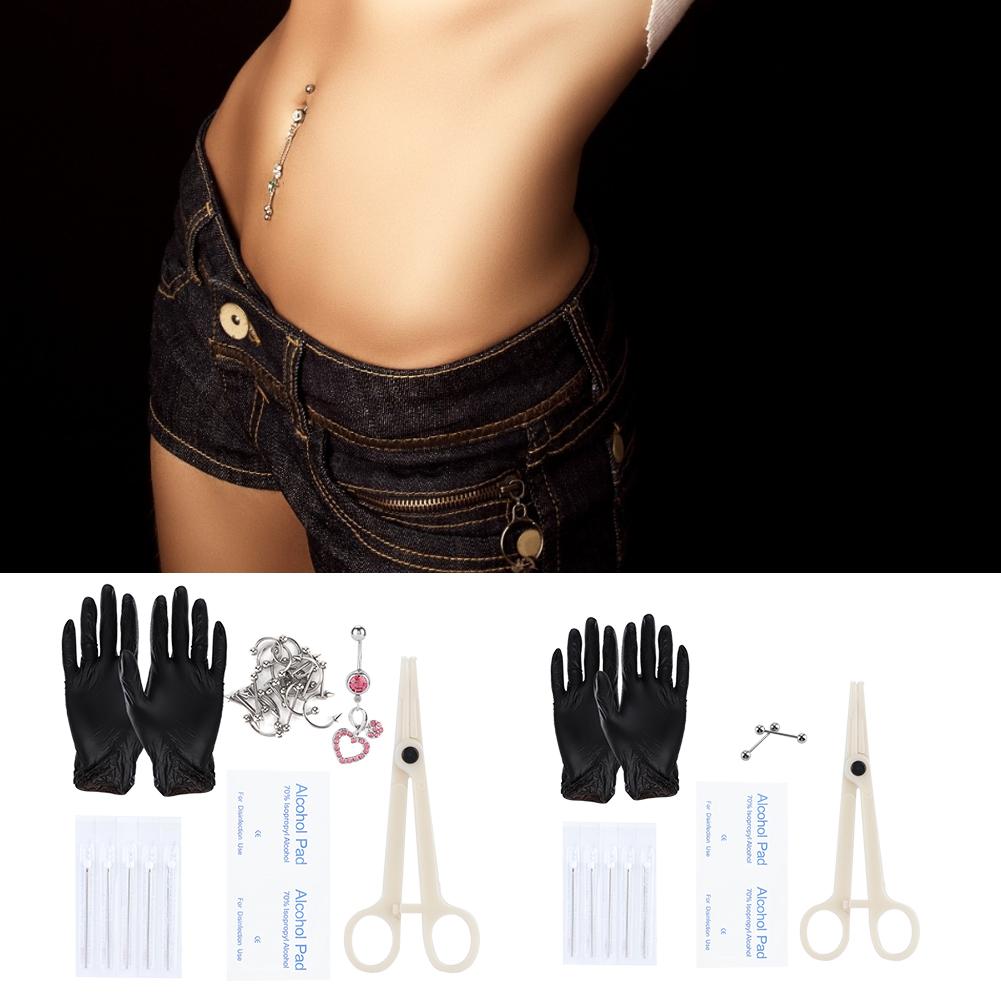 Professional Body Piercing Tool Kit Nose Navel Nipple Needles Set