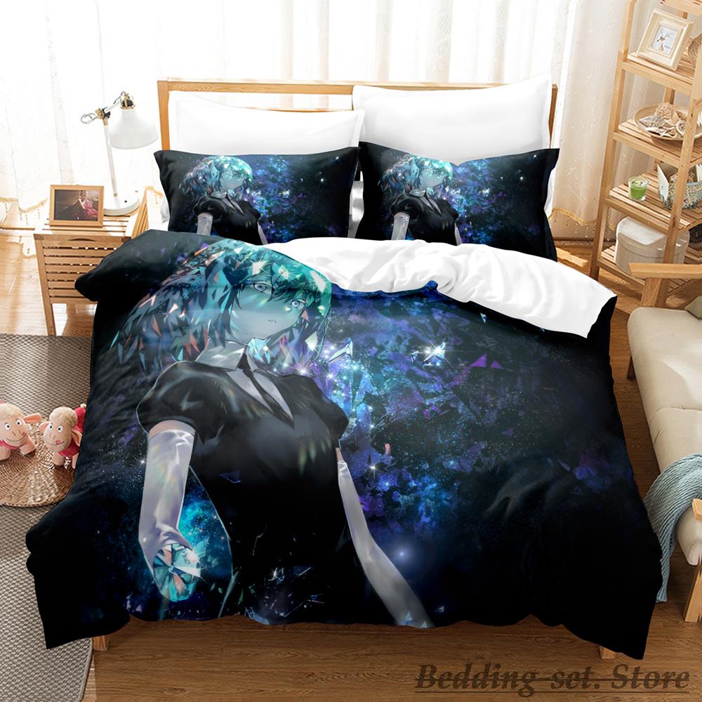 2023 Houseki No Kuni Bedding Set Single Twin Full Queen King Size Bed Set Adult Kid Bedroom Duvetcover Sets Anime Bed