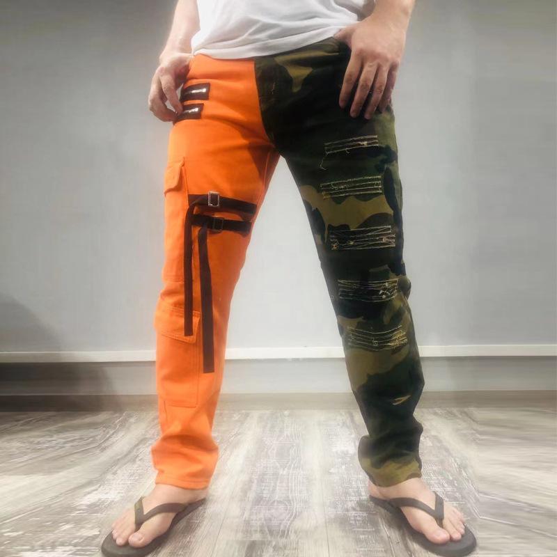 American High-End Ripped Denim Slim Men's Overalls - Stylish and Trendy Trousers