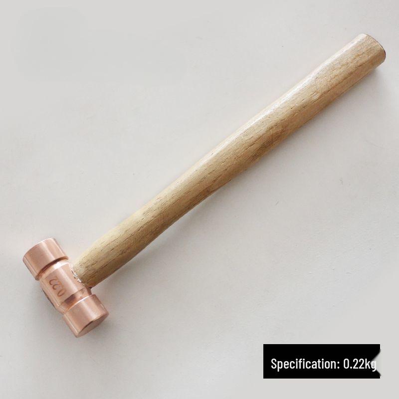 Red Copper Soft-Head Double-Sided Wooden Handle Hammer 0.5- Leide Zhu