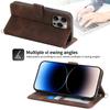 For iPhone 16 Pro Max Leather Case Multiple Card Slots Phone Cover with 2 Straps