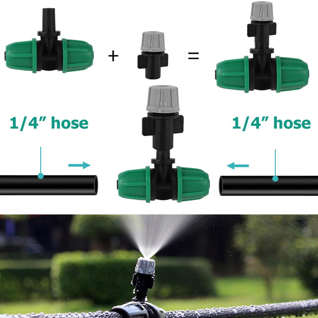 Kit di irrigazione a nebulizzazione regolabile Sistema di spruzzatura automatica per irrigazione a nebulizzazione Nebulizzatore per prato da giardino in serra per fiori e verdure