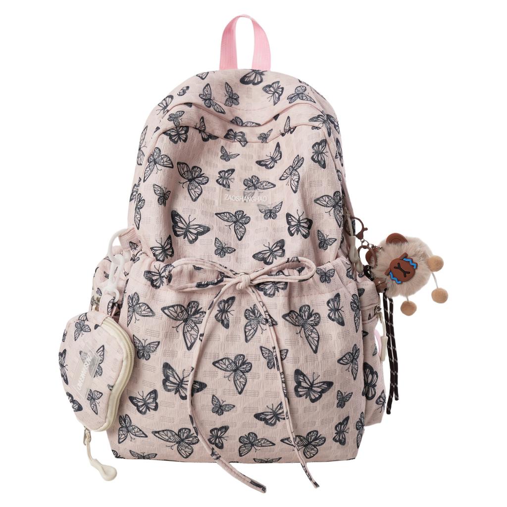 Schoolbag High-value schoolbag Female ins Junior and high school students Korean version Mori versatile backpack Large capacity small fresh backpack