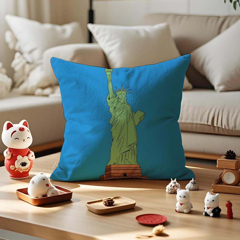 Parody Art Illustration Cushion Cover Anti-dustmite Pillowcase Invisible Zipper Silky Short Plush Sofa Cushion Cover