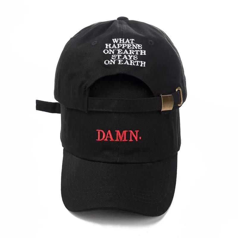 

DAMN-Embroidered Hats for Men and Women, Hip Hop, ShinCharacter Lamar, Unstructured , Baseball Cap. Adjustable чорний
