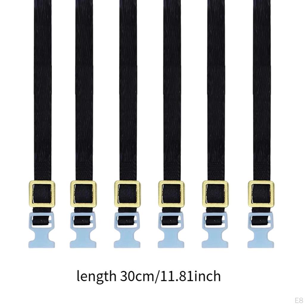 6 Pieces Luggage Rope Roof Rack Tie Down Strap Black 1:10 Scale Replace Part Sturdy for RC Hobby Car