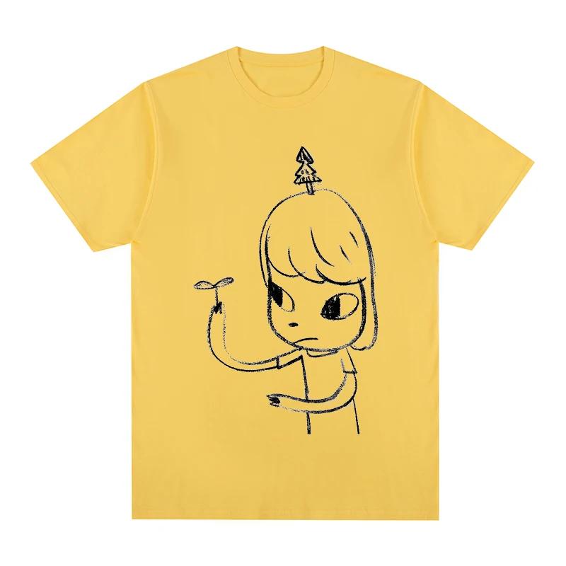 Yoshitomo Nara flower T-shirt Vintage Cotton Men T shirt New TEE TSHIRT Womens Tops