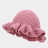 Handmade Crochet Ruffled Wool Hat Fashion Colorful Hat Men's and Women's Ruffle Edge Hat