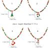 Santa Claus Christmas Tree Pendant Necklace Beads Jewelry Elegant Holiday Gift For Women’s Festive Occasion Outfits