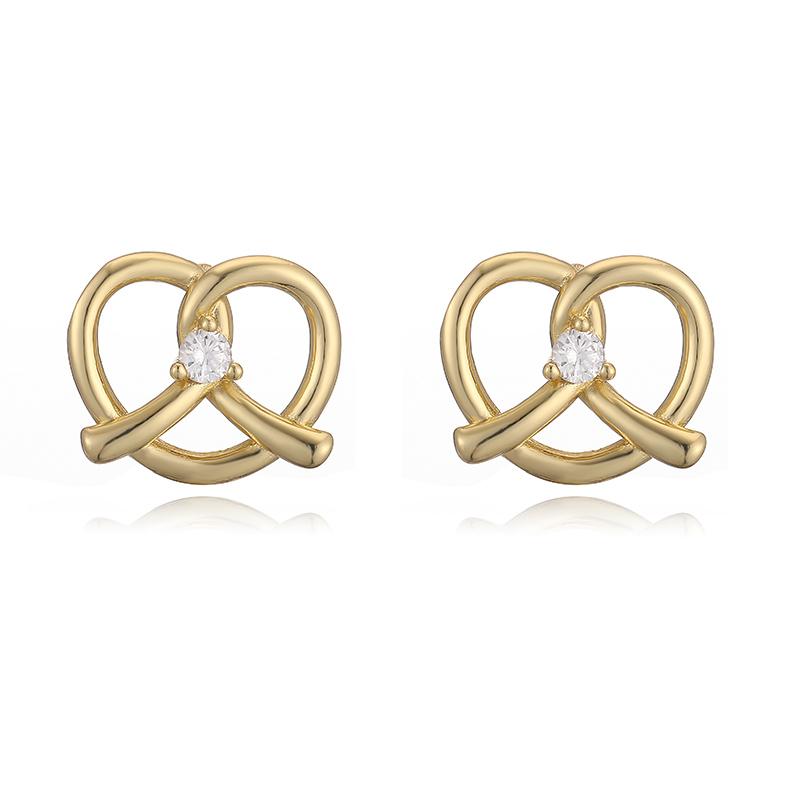 

HECHENG,Brass with Mixed Colour CZ Stones Alkaline Knot Delicate and Simple Women s Earrings 1 Pair Other