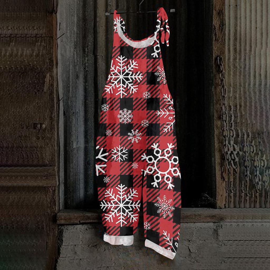 Damen Jumpsuit Halloween Print Lässig Locker Vintage Schulterträger Baumwolle Leinen