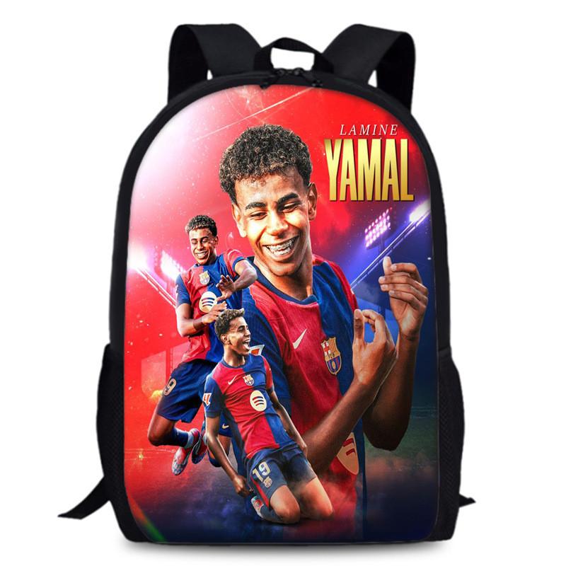 

Lamine Yamal Lionel Messi Football Star Printed Kids Backpack Large Capacity School Bag For Daily Use Style11