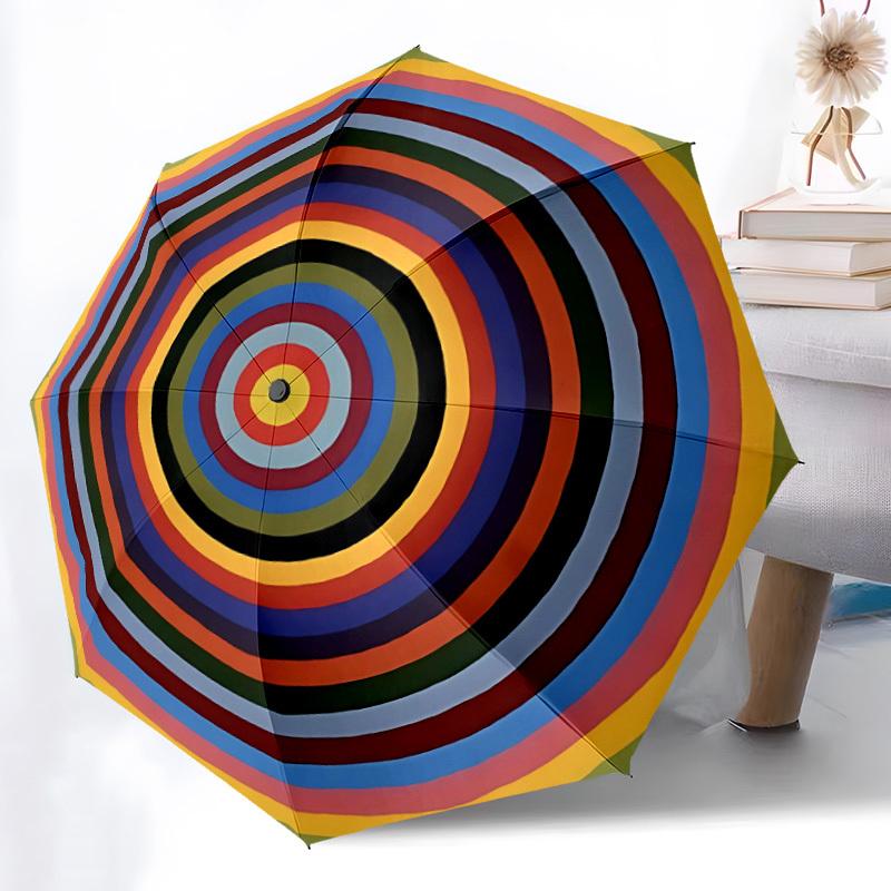 1pc Color Wheel Automatic Open/Close Umbrella, Windproof, Folding Compact Umbrella with Lightweight Design for Women/Men181