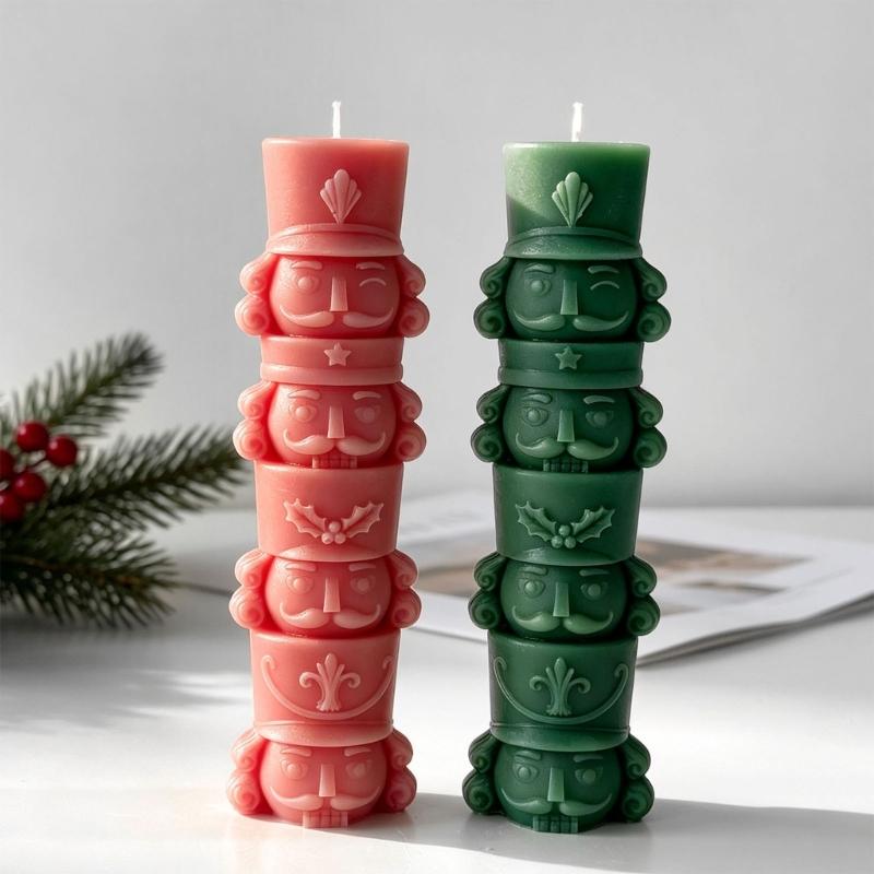 Christmas Candle Project Form with Holiday Figure Outline, Flexible Craft Tool for Clay Work, Pouring Tasks, and Seasonal Table Styling