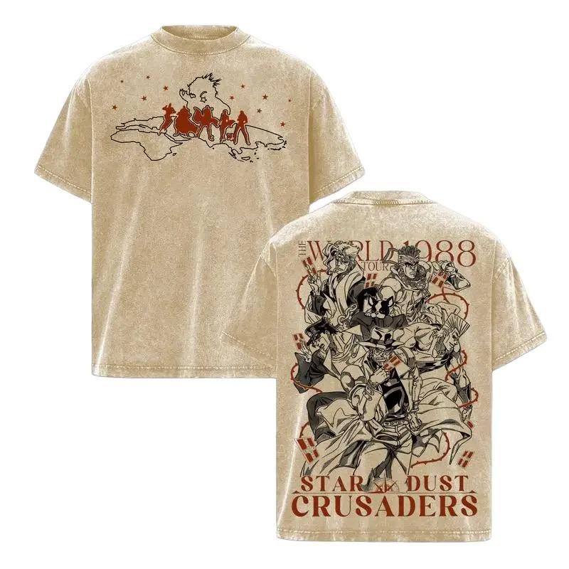 

Anime JoJo s Bizarre Adventure Joseph Joutarou Dio Graphic T Shirt Men Washed Cotton Tshirts Casual Clothing Harajuku T-shirt XXL