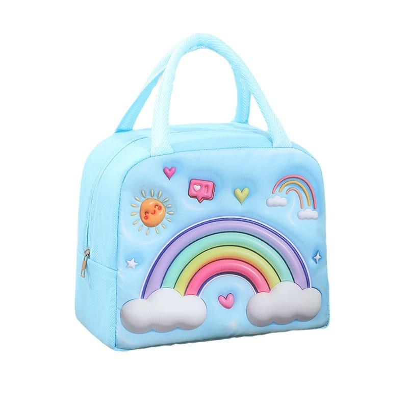 Cute Dopamine Cartoon 3D Pattern Insulated Bento Lunch Bag for Work or School