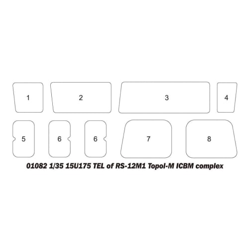 Trumpeter 1/35 scale Russian RS-12M Intercontinental Ballistic Missile Topol M plastic model kit, model number 01082, molded in color