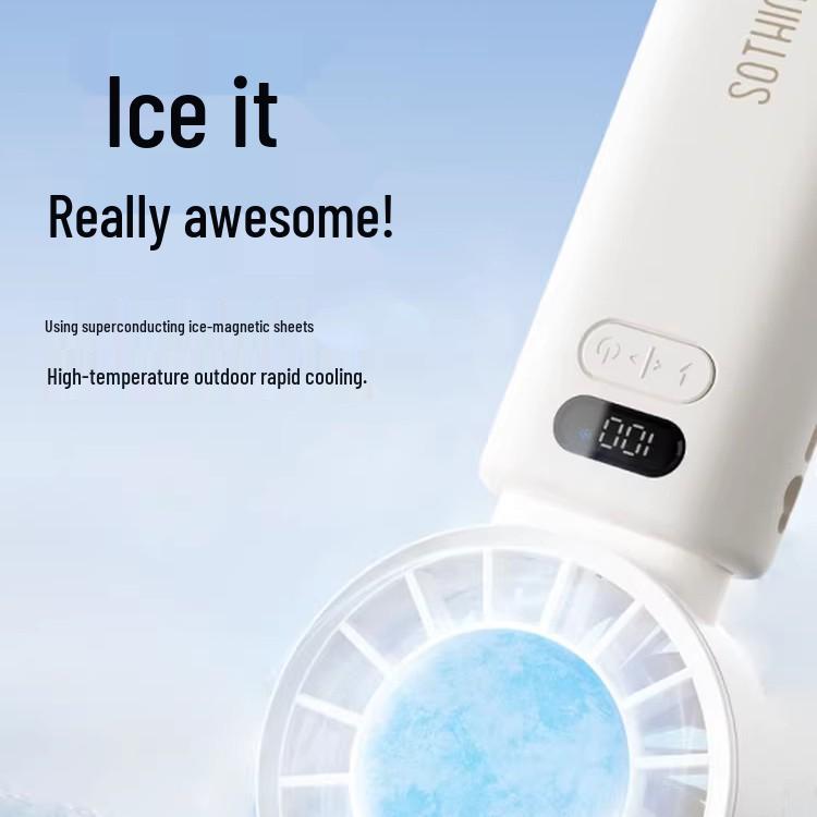 

Xiang Wu 2026 Handheld Mini Fan: Portable USB-Powered Cooling & Cold Air Mini Conditioner with Ice Pack. Moonlight White | 3600mAh