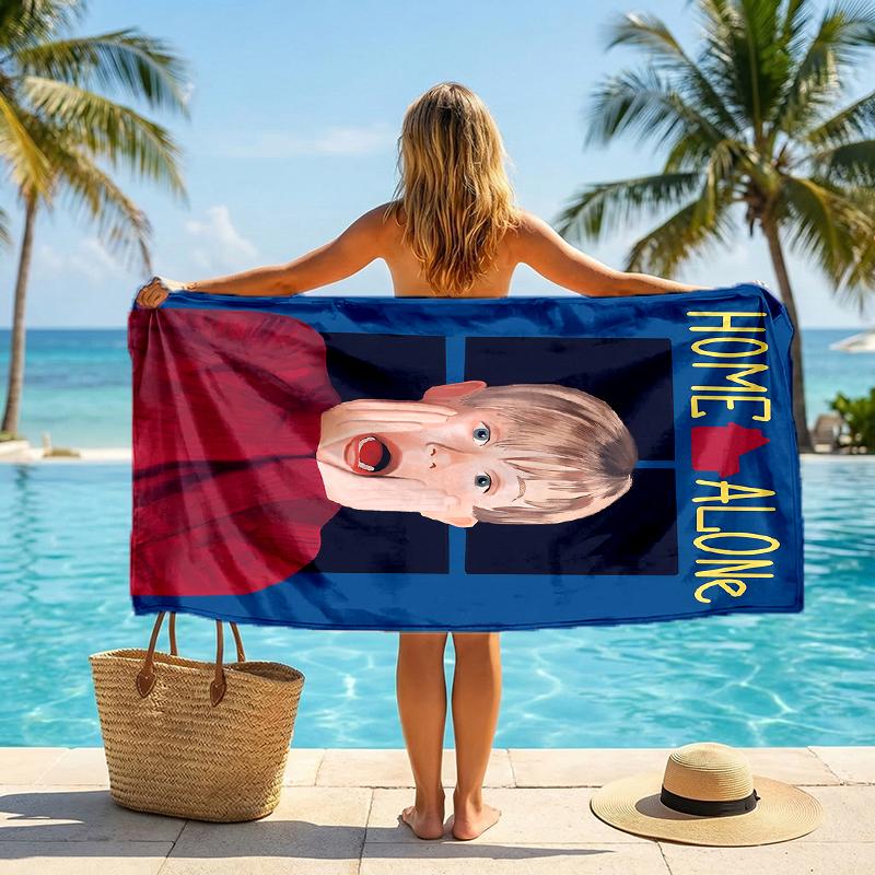 Home Alone Fashion Beach Towel: Ideal for Summer Adventures Soft, absorbent and quick drying suitable for swimming and bathing