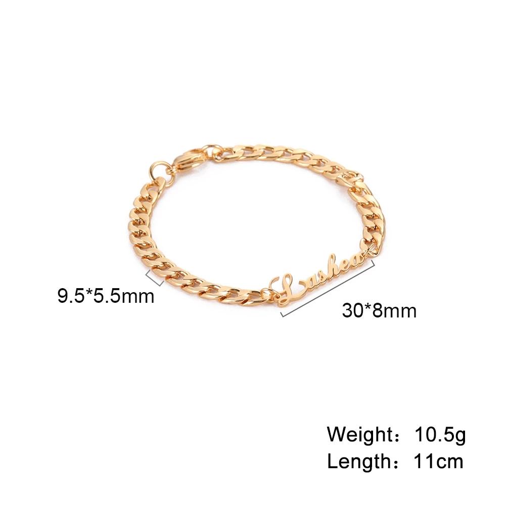 Custom Bracelet for Women Men Couple Stainless Steel Personalized 5mm Cuban Chain Bracelets Jewelry Gifts