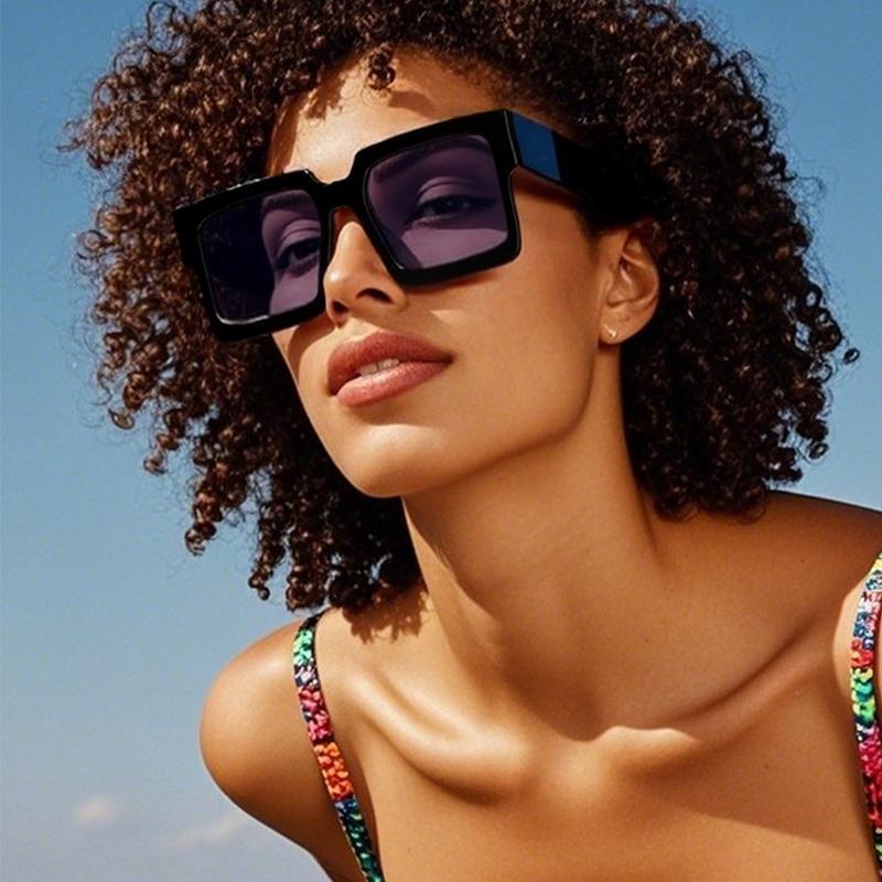 Motorcycle 2pcs Large Square Sunglasses Men Women Classics Brand Designer Glasses Unisex Ins Popular Shades Driving Goggle UV400