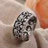 Personality Horrible Skull Design Retro Thai Silver Unisex Party Ring For Women Man Halloween Gift No Fade