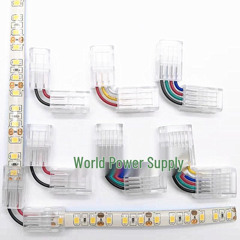 Crystal Solderless L-Shaped Connector for 2P to 6P LED COB Strip