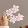 2 little girls transparent cherry blossom hairpin lace clip girl cute flower duck bill clip bangs clip headdress