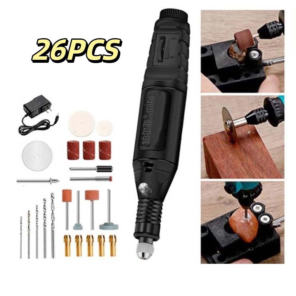 DIY Electric Drill Set Ergonomic Cordless Drill Mini Rotary Grinder Tool Cutting