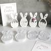 Easter Bunny Mold Flexible Silicone Mold Chocolate Fondant Candy Melts Ice Cubes Easy To Clean Dishwasher Safe 3D Easter Decoration Mold