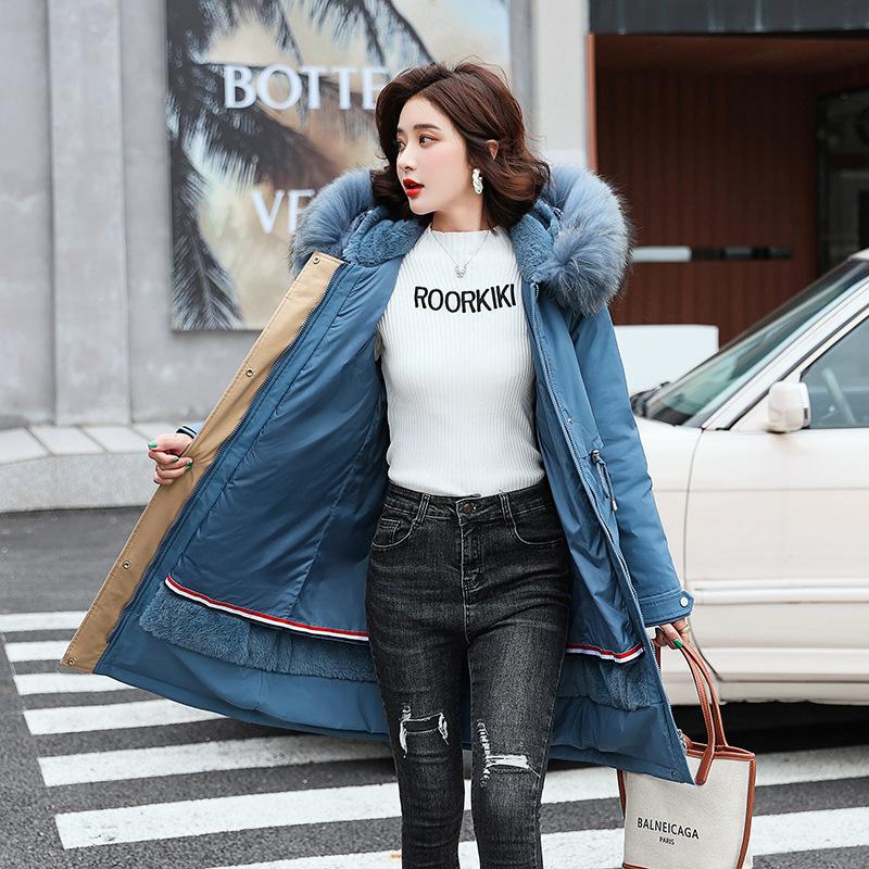 

Длинный пирог Преодолевает Женскую Зимнюю Новую Свободную Пуховую Хлопковую Хлопковую Куртку Большого Размера Женская Вышитая Хлопковая Куртка XXXL