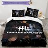 Dead by Daylight 3-teiliges Bettwäsche-Set Bettbezug Verschluss Enthält 1 Bettbezug & 2 Kissenbezüge für Alle Jahreszeiten Schlafzimmer Zuhause Wohnheim Dekor