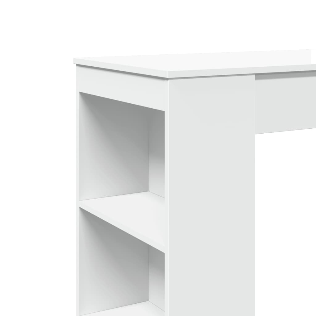 Vidaxl Stolik Barowy Z Półkami, Biały, 95X47X103,5 Cm