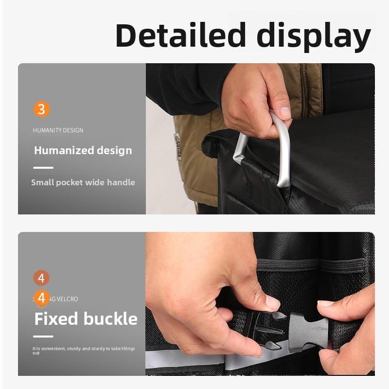 HQ Large Capacity Foldable Car Trunk Storage Box Oxford Cloth w/ Reflective Tape Sturdy Organizer for Car Camping Storage Bag