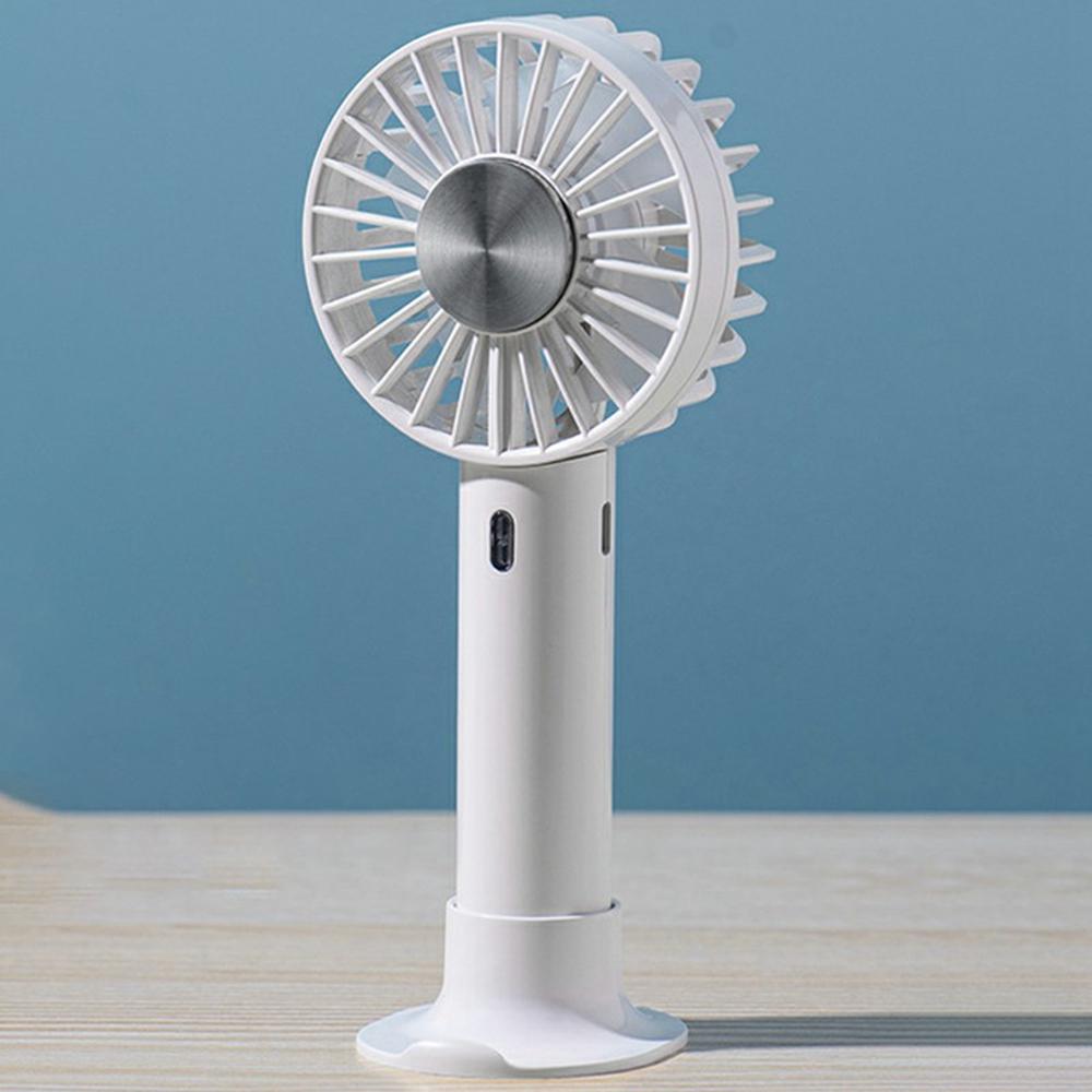 

Desktop Mini Fan Portable Handheld Cooler with 3 Speed Settings/Colorful Atmosphere Light White